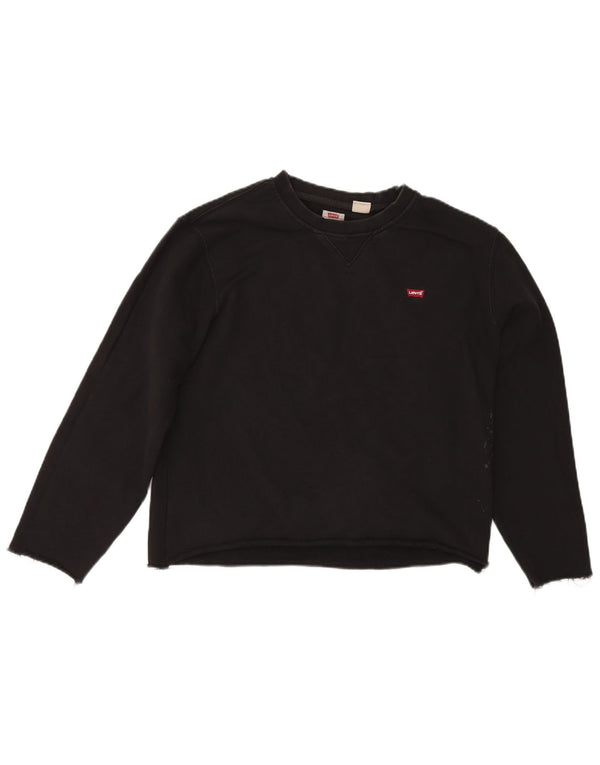 Levi's Donna Felpa Oversize Standard Maglione UK 14 Medio Nero