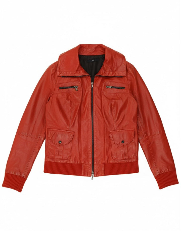 Giacca in pelle da donna Sasch UK 14 in pelle rossa media