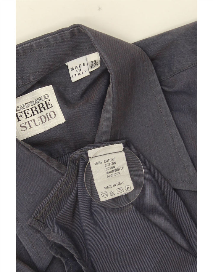 Camicia da uomo Gianfranco Ferre taglia 39 15 1/2 cotone medio blu navy