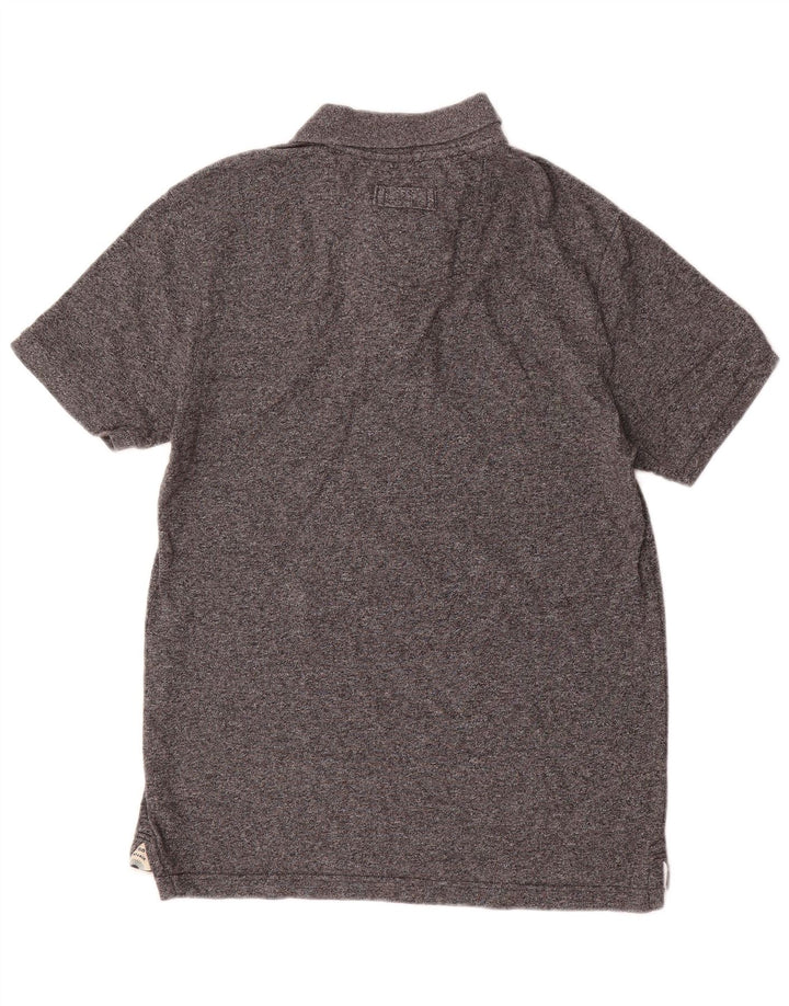 Polo da uomo Fat Face in cotone screziato grigio medio