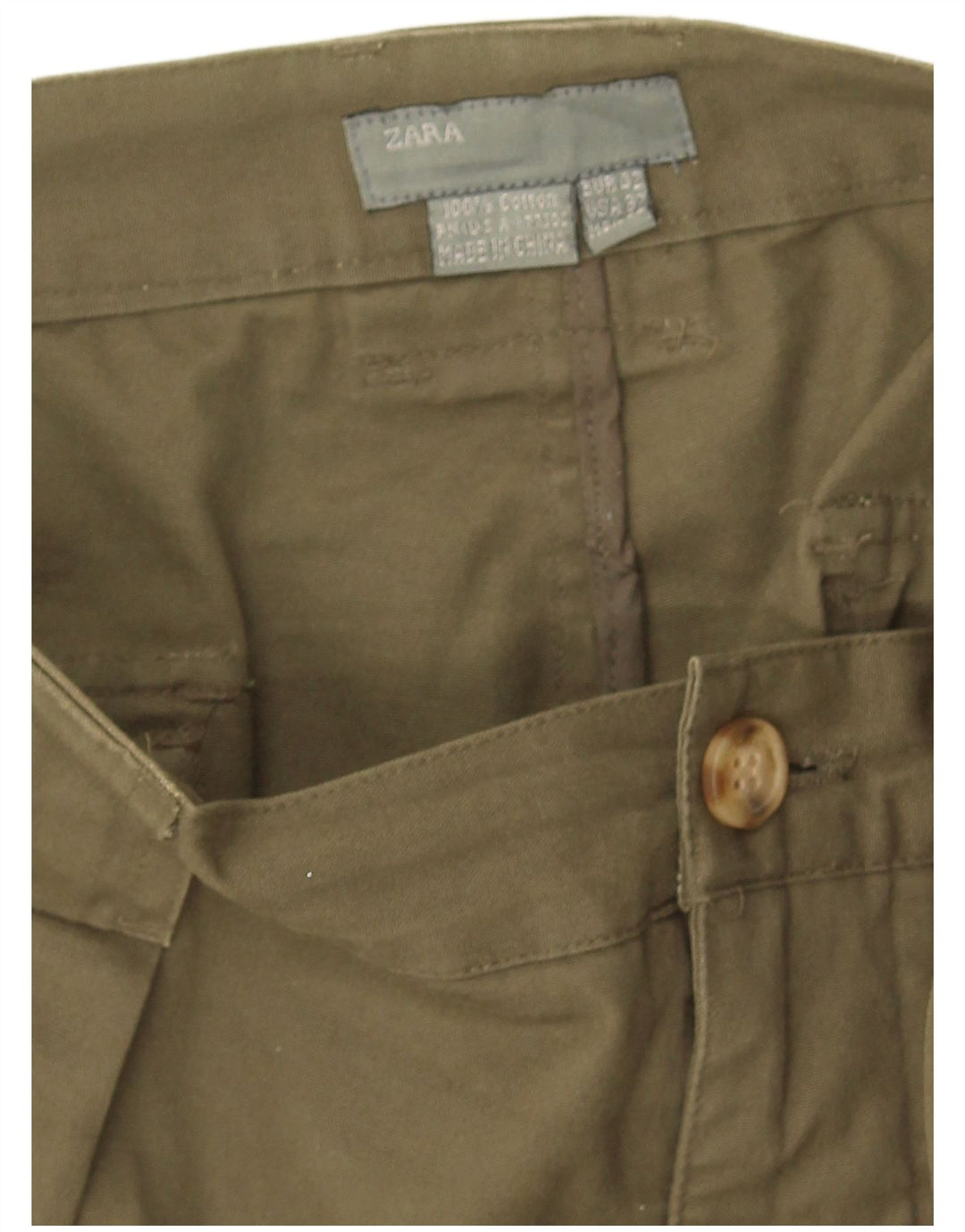 Pantaloncini cargo da uomo Zara EU 42 Large W32 cotone kaki