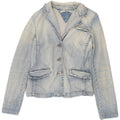 TOMMY HILFIGER Womens 3 Button Denim Blazer Jacket US 8 Medium Blue Cotton