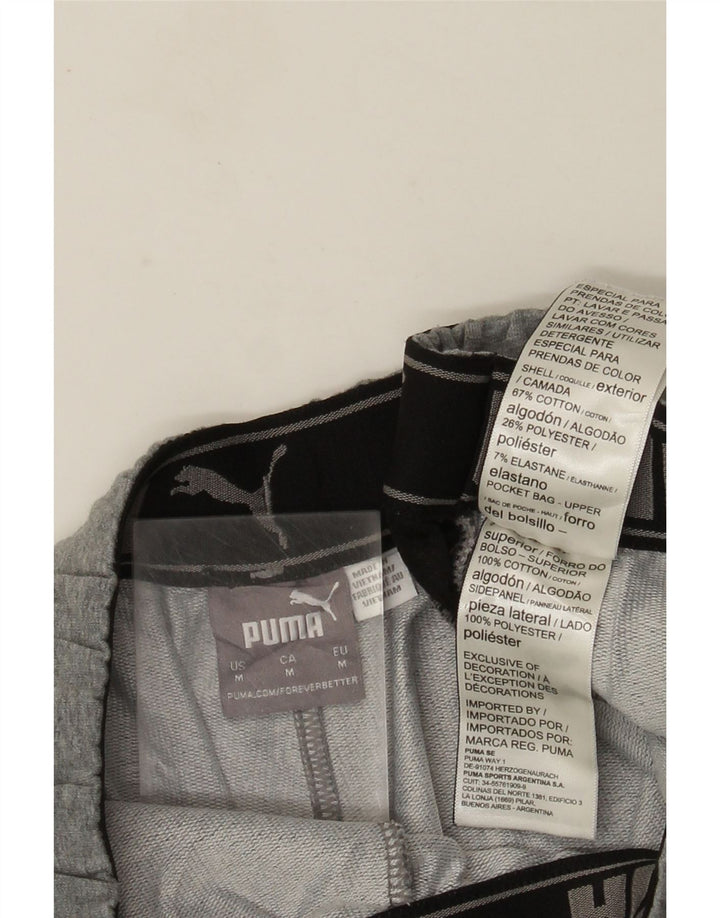Pantaloncini sportivi da uomo Puma in cotone color block grigio medio