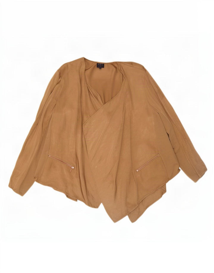 Top cardigan asimmetrico da donna Marks & Spencer UK 24 4XL Poliestere beige