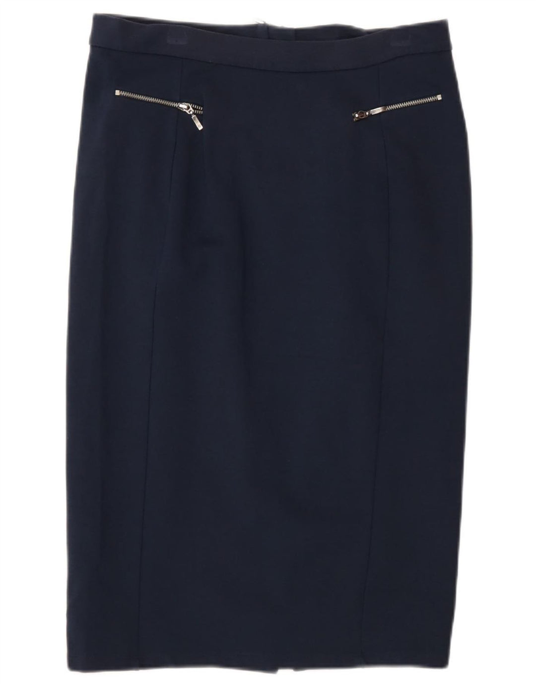 Gonna longuette da donna Marks & Spencer UK 12 media W30 blu navy poliammide