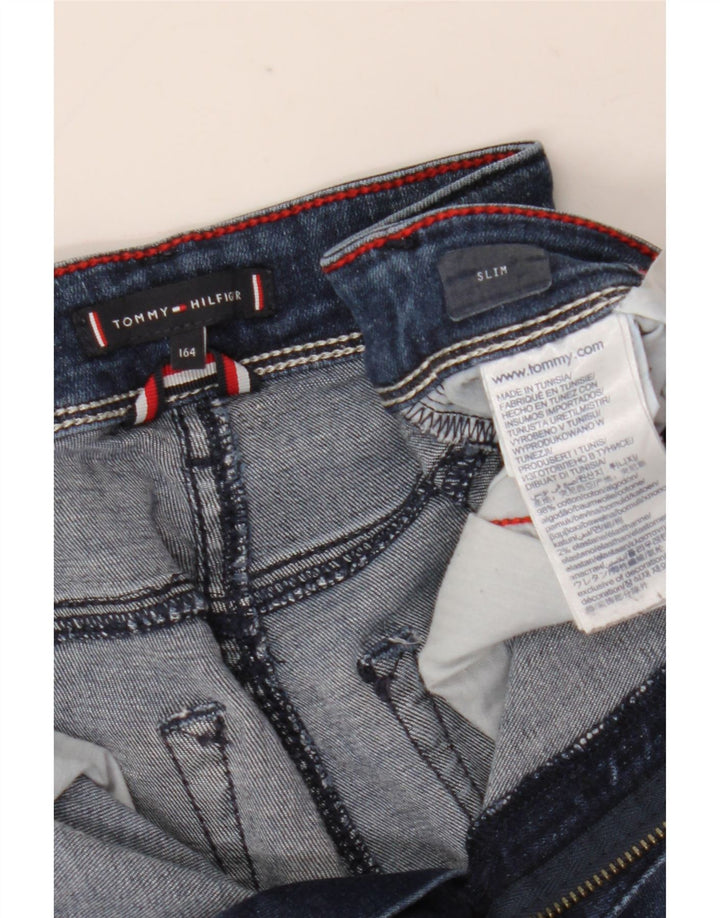 Jeans slim da bambino Tommy Hilfiger 13-14 anni in cotone blu navy