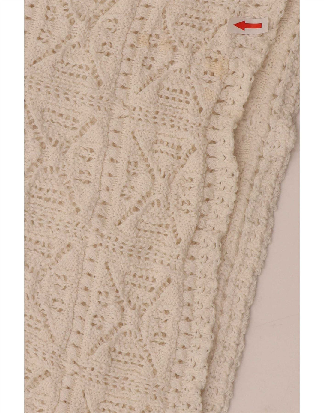 Blusa oversize all'uncinetto da donna Zara Top UK 10 piccola in cotone bianco