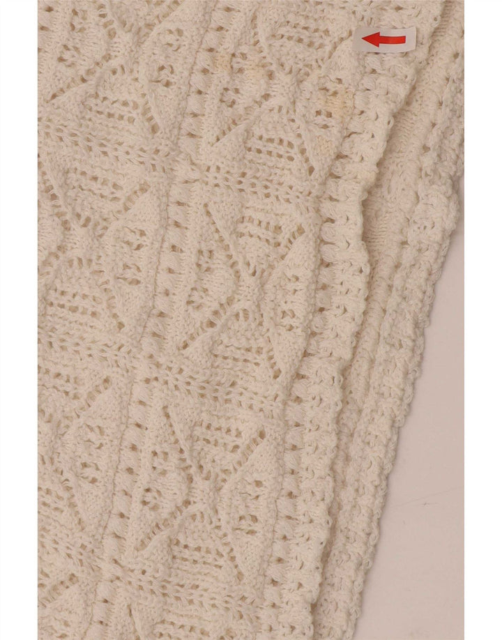 Blusa oversize all'uncinetto da donna Zara Top UK 10 piccola in cotone bianco