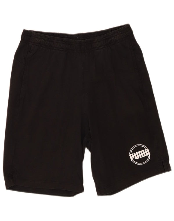Pantaloncini sportivi grafici Puma da ragazzo 11-12 anni neri