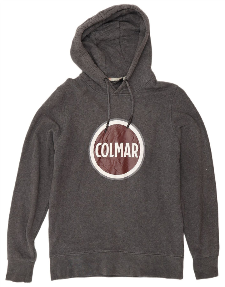 Maglione con cappuccio grafico da uomo Colmar in cotone grigio medio
