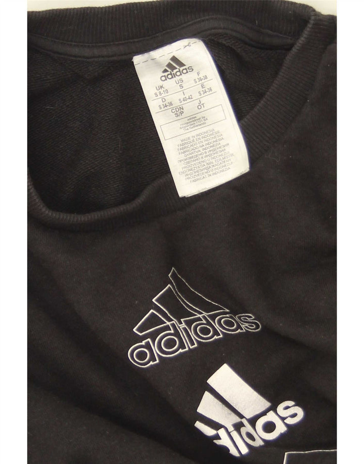 Felpa oversize con grafica Adidas da donna UK 8/10 piccola nera
