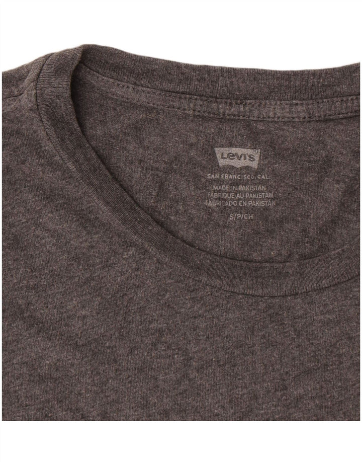 T-shirt grafica da donna Levi's Top UK 10 piccola in cotone grigio