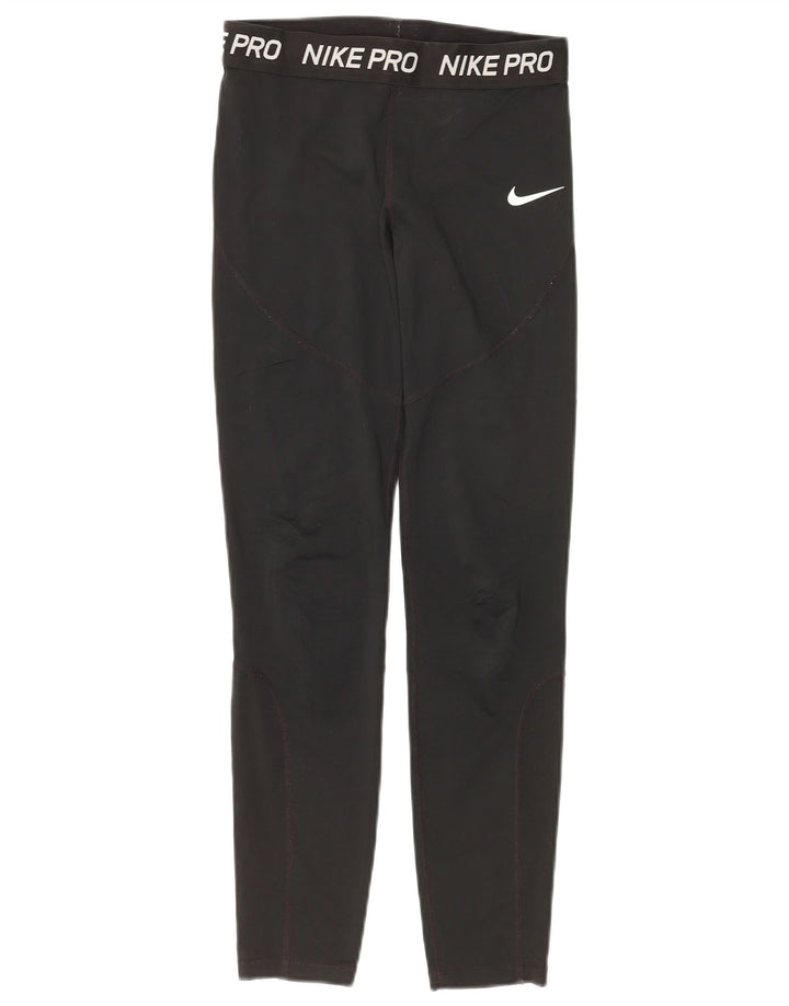 Leggings grafici NIKE Dri Fit per ragazze 12-13 anni, grande, poliestere nero