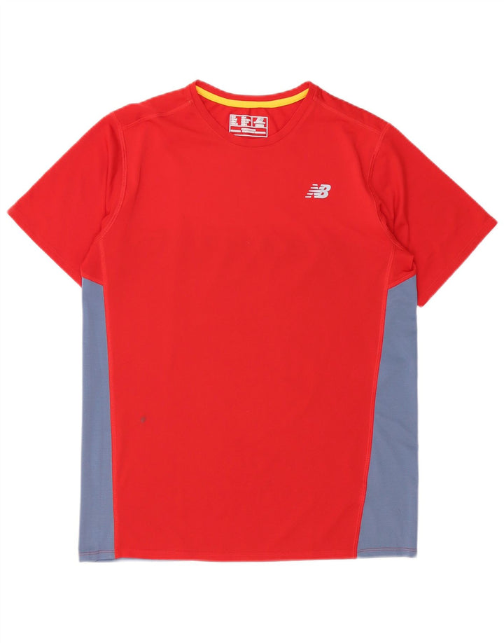 T-shirt da uomo New Balance Top rosso medio color block