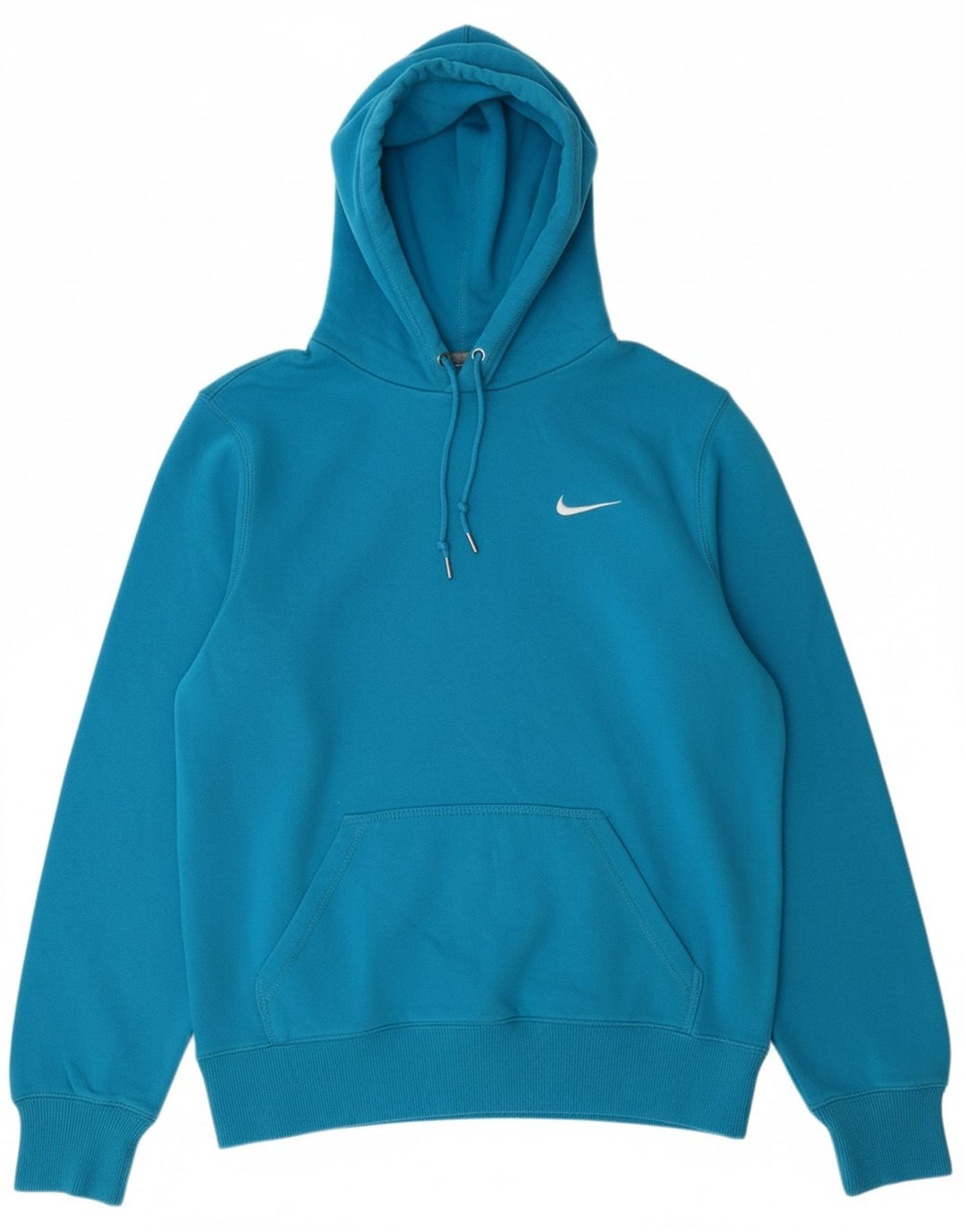 NIKE Mens Hoodie Jumper Small Blue Cotton