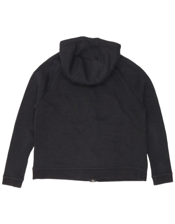 Felpa con cappuccio e zip con vestibilità ampia grafica Nike da donna UK 14 cotone nero medio