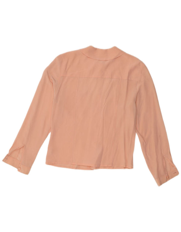 Camicetta Camicia Vintage da Donna IT 46 Large Rosa Seta