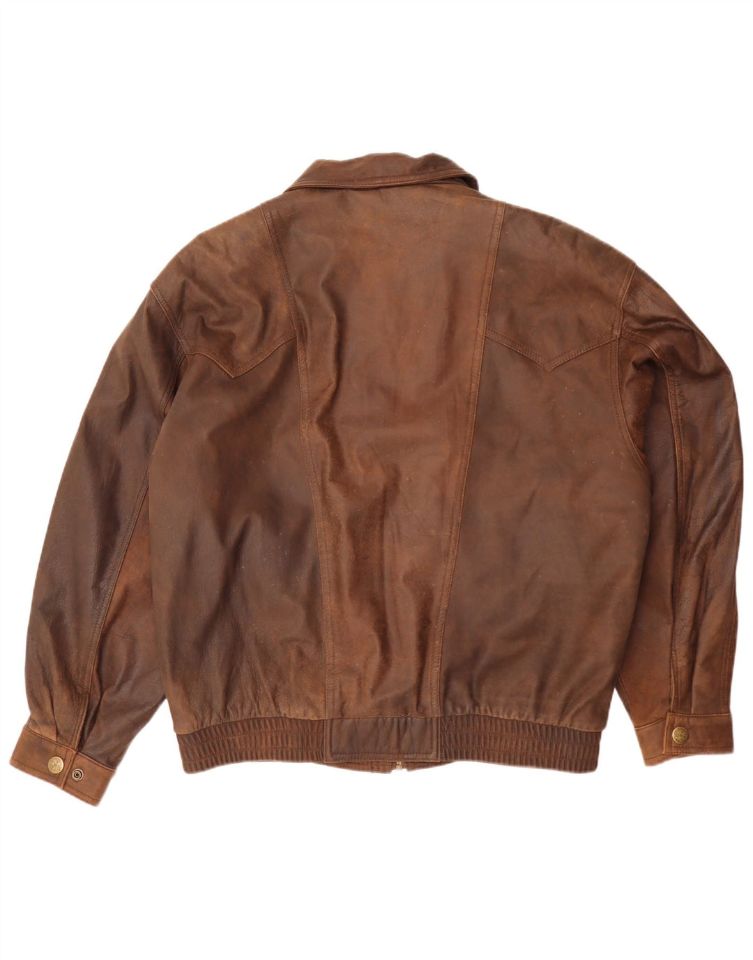 Giacca in pelle vintage da uomo IT 52 XL Marrone
