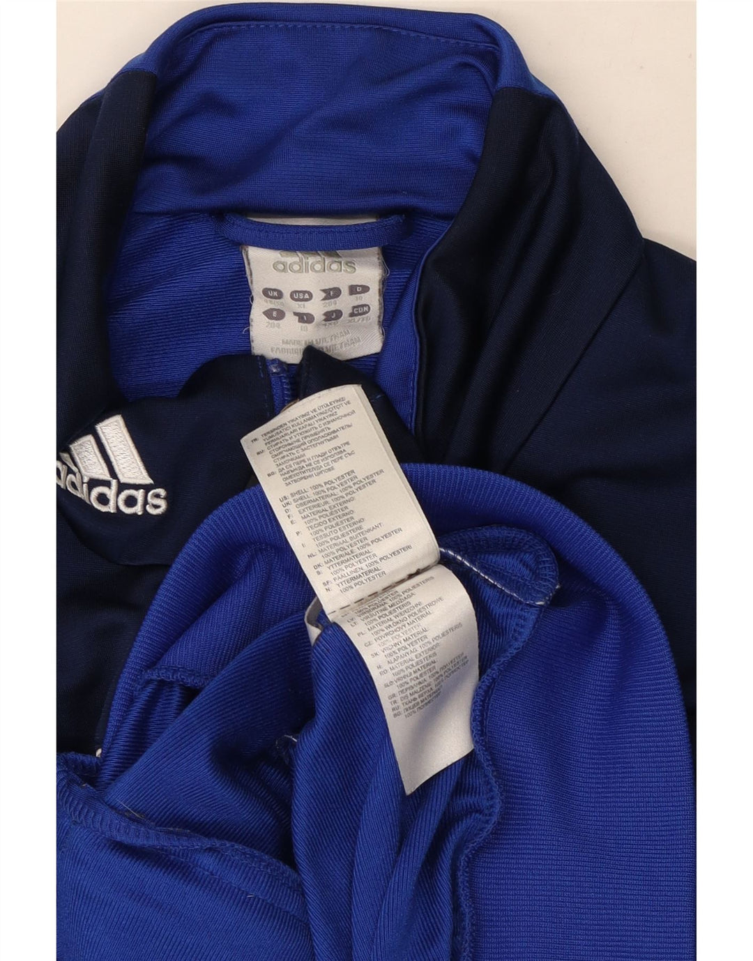 Giacca da tuta da uomo Adidas UK 46/48 XL Poliestere color block blu