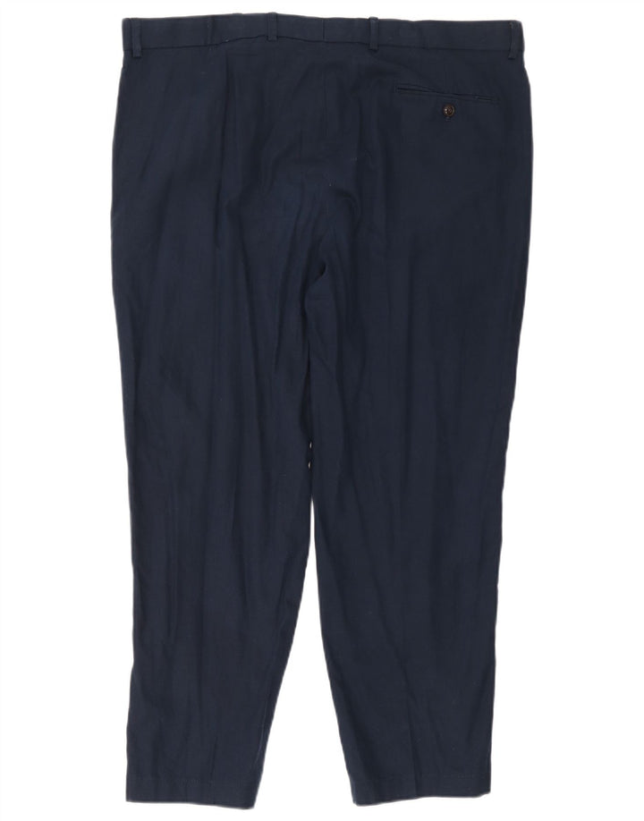 Pantaloni chino regolari da uomo Marks & Spencer W40 L31 lino blu navy