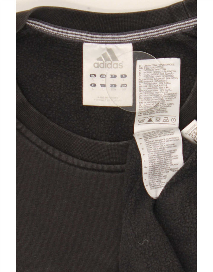 Felpa grafica da uomo Adidas Maglione grande cotone nero