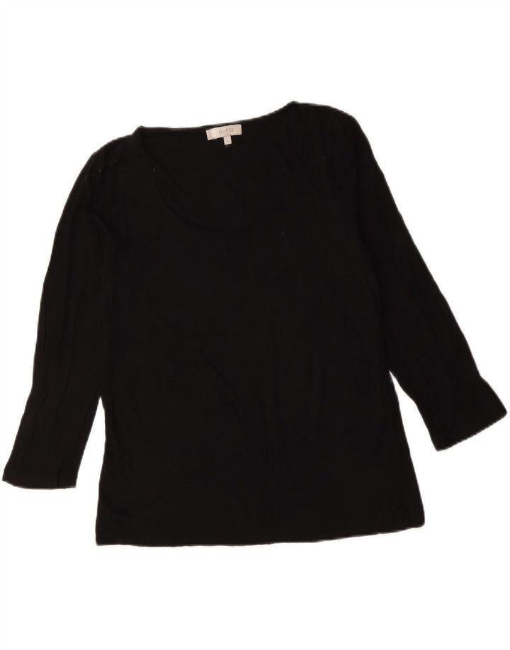 Top da donna Hobbs manica 3/4 UK 12 viscosa nera media