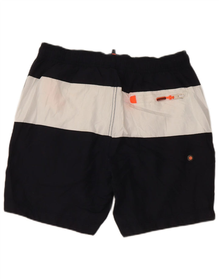 Pantaloncini da bagno grafici da uomo Superdry Small blu navy color block