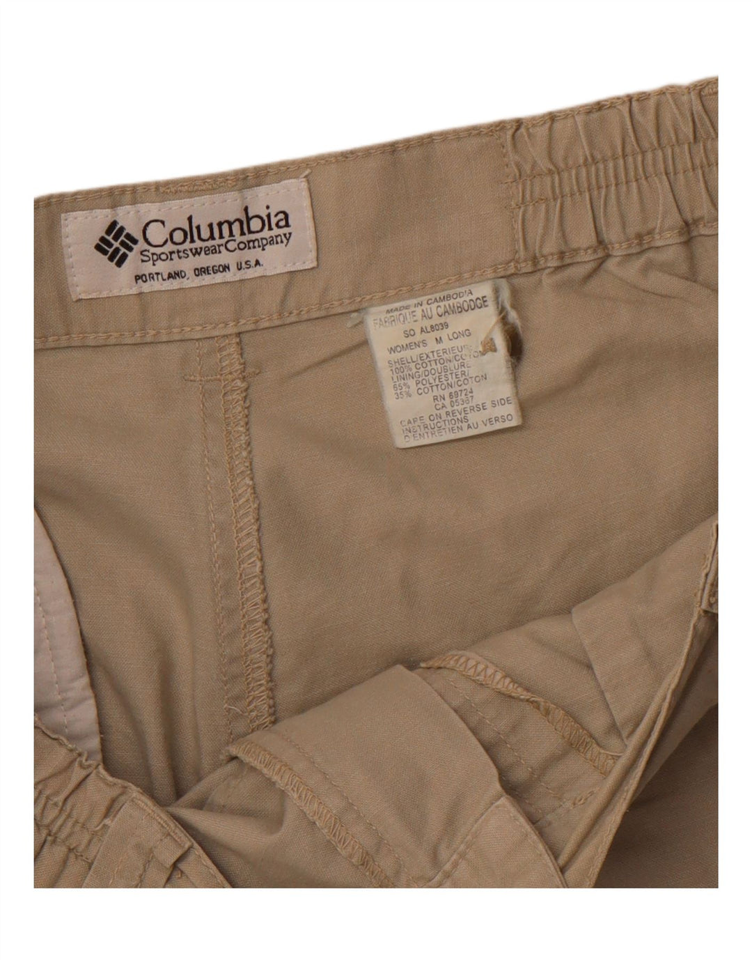 Pantaloni cargo dritti da donna COLUMBIA medi W30 L29 cotone beige