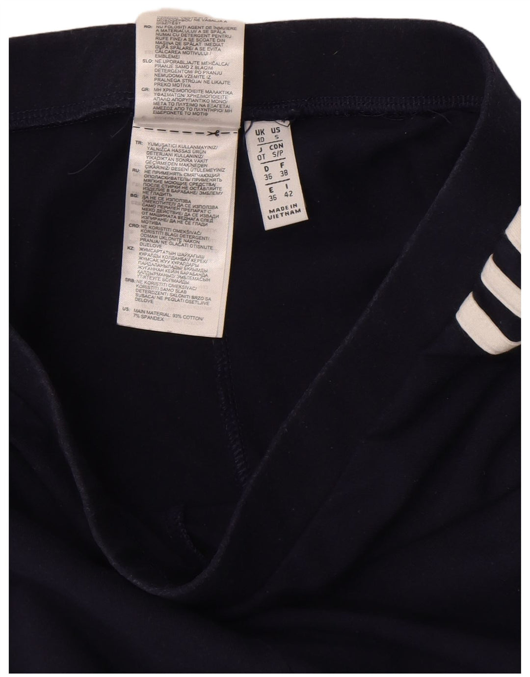Leggings Adidas da donna UK 10 piccolo cotone blu navy