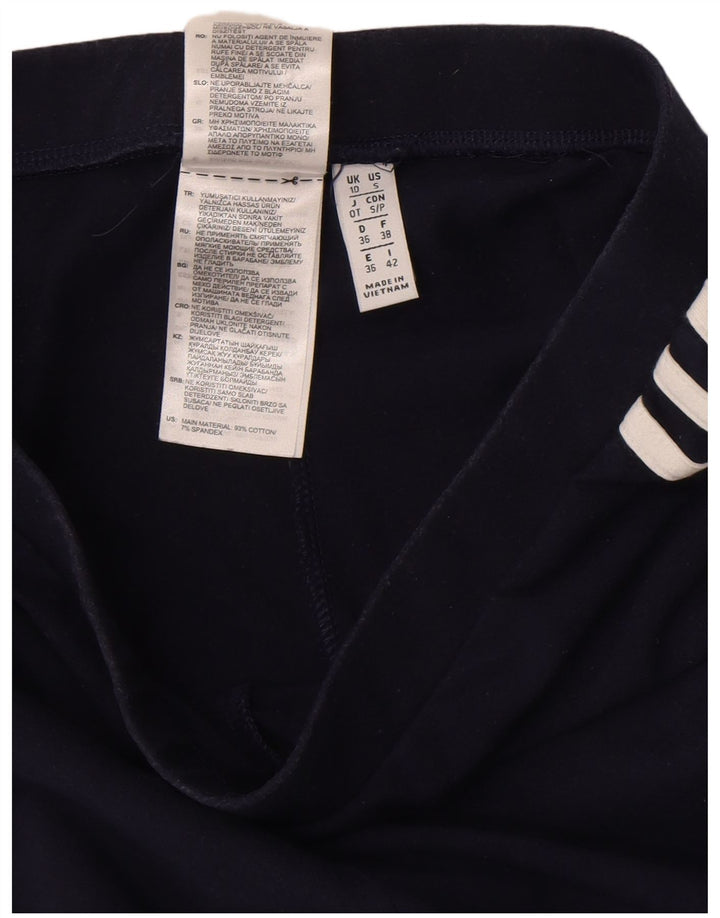 Leggings Adidas da donna UK 10 piccolo cotone blu navy