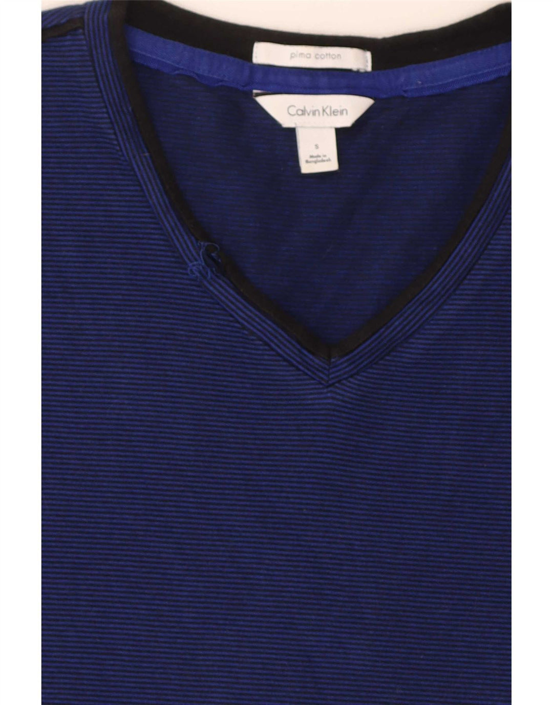 Calvin Klein - T-shirt regolare da uomo a maniche corte, piccola, a righe blu navy