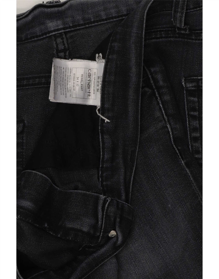 Jeans dritti invecchiati Carhartt da uomo W34 L32 grigi