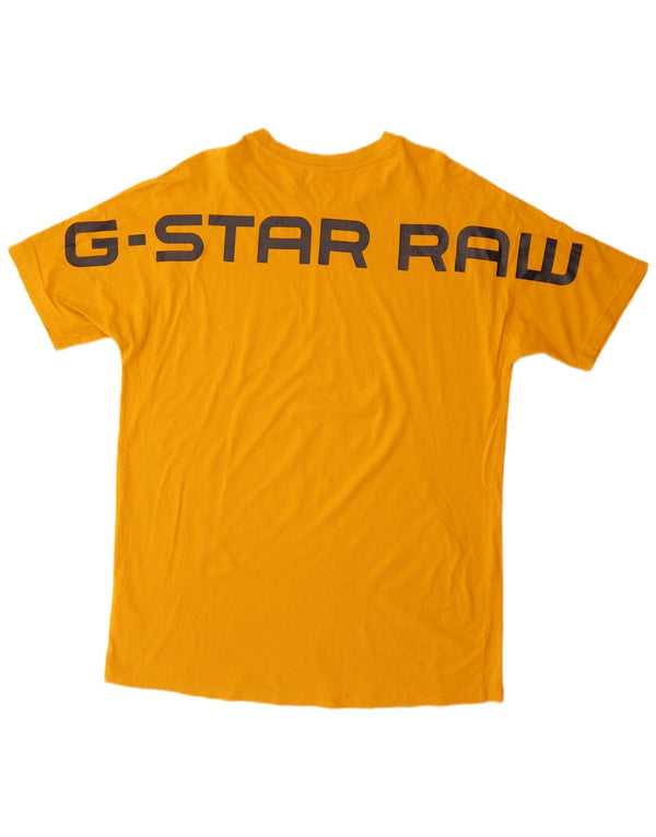 T-shirt grafica da uomo G-Star Top grande in cotone giallo