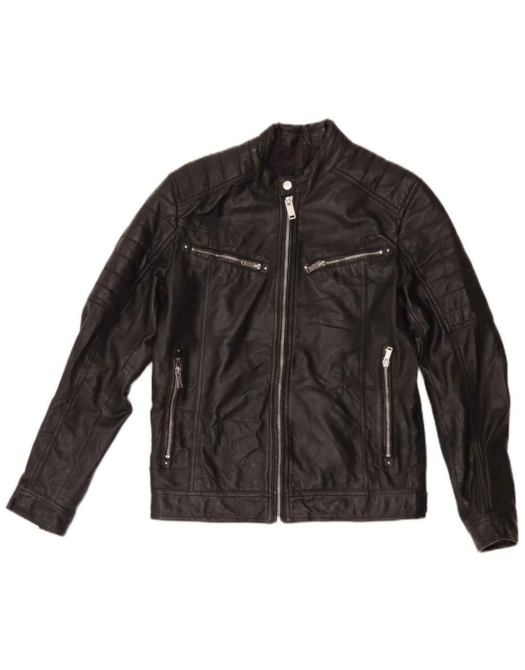 Giacca Racer in Pelle Donna Conbipel IT 46 Large Pelle Nera
