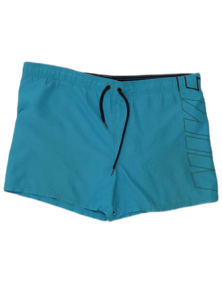 Pantaloncini da bagno con grafica Nike da uomo, grandi, in poliestere blu