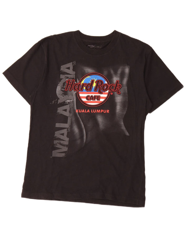 Hard Rock Cafe T-shirt grafica da uomo Kuala Lumpur grande in cotone nero