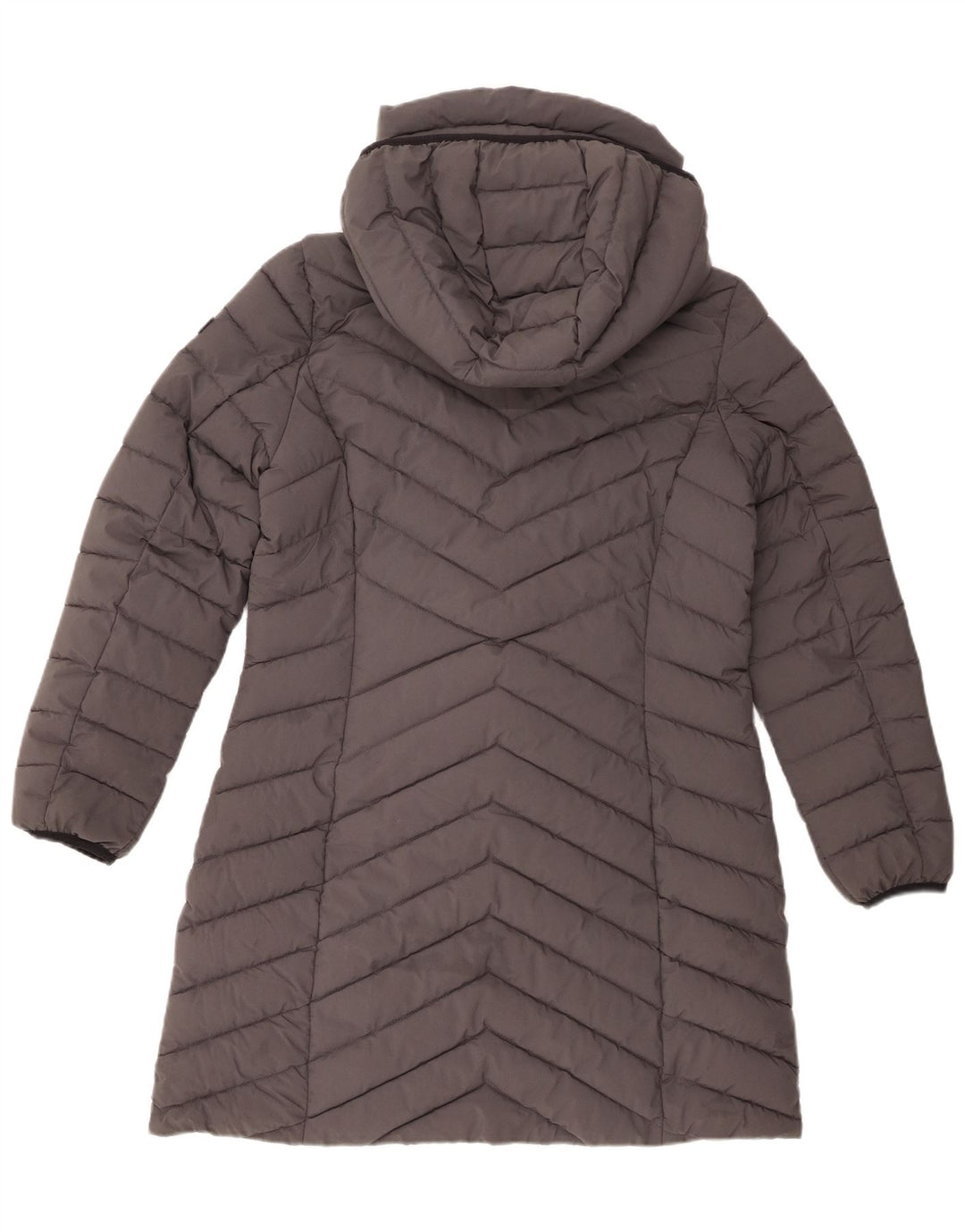 Cappotto imbottito con cappuccio da donna Dkny UK 14 Poliestere grigio medio