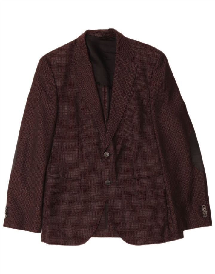 Giacca blazer da uomo a 2 bottoni Hugo Boss EU 48 lana bordeaux media