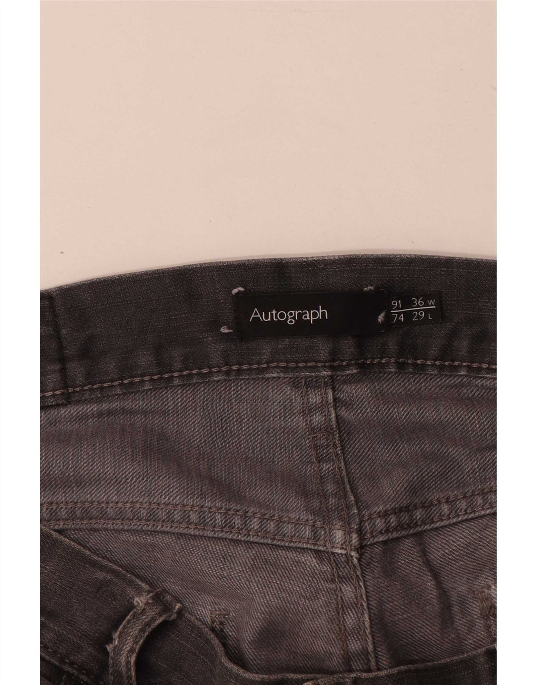 Jeans dritti autografi da uomo Marks & Spencer W36 L29 cotone grigio