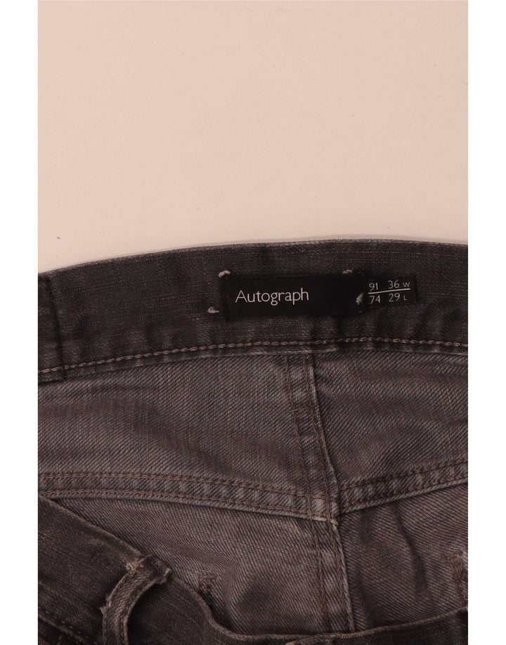 Jeans dritti autografi da uomo Marks & Spencer W36 L29 cotone grigio