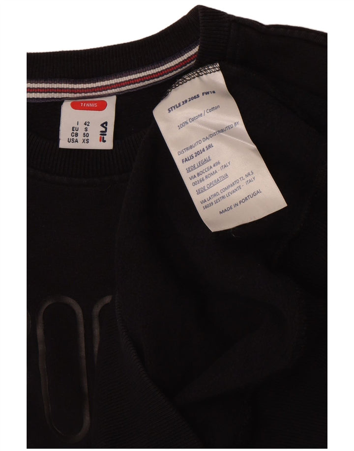 Felpa grafica da donna Fila IT 42 cotone medio nero