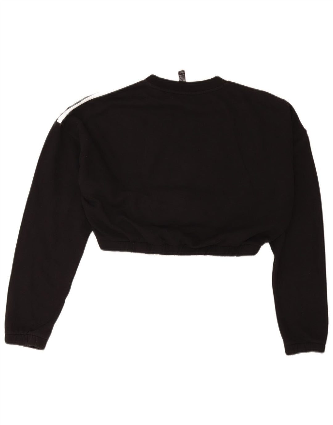 Felpa corta da donna Adidas UK 12/14 cotone nero medio