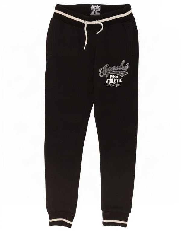 Pantaloni da tuta con grafica da donna Superdry Joggers UK 8 Small Cotone nero