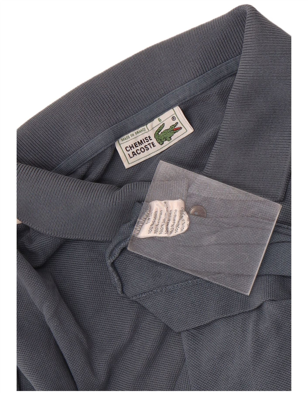 Polo da uomo Lacoste taglia 6 XL in cotone grigio