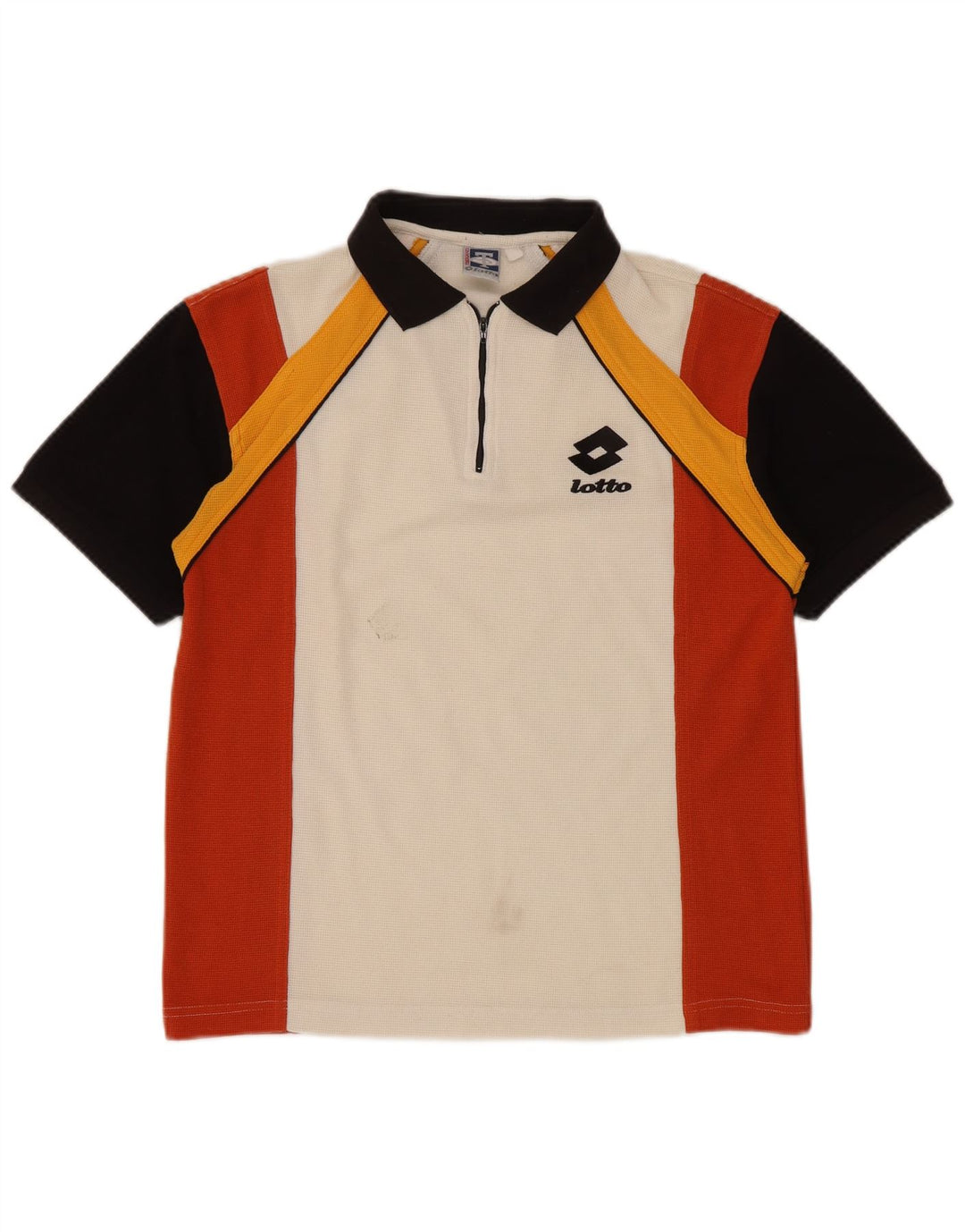 Polo da uomo LOTTO UK 36/38 Small Poliestere color block bianco