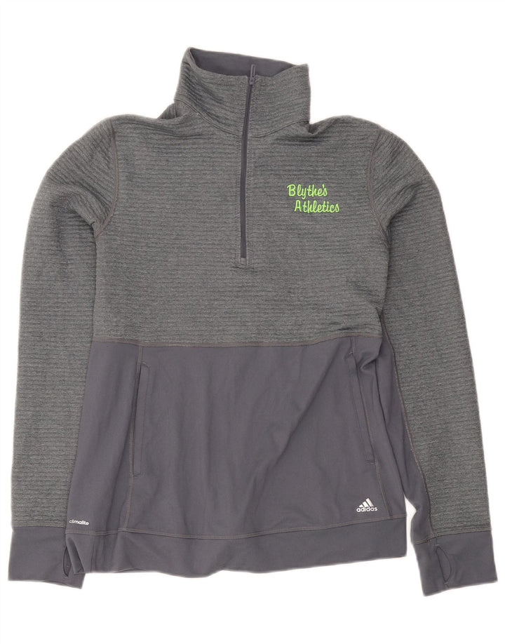 Top della tuta da ginnastica Adidas Climalite da donna UK 12/14 Grigio medio