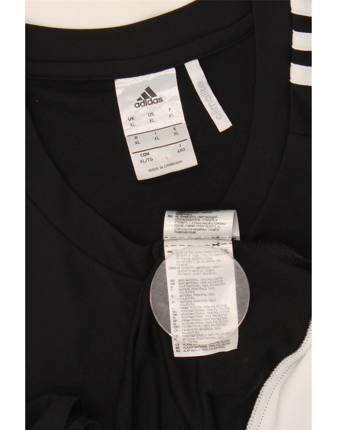 T-shirt Adidas Climalite da uomo Top XL poliestere color block nero