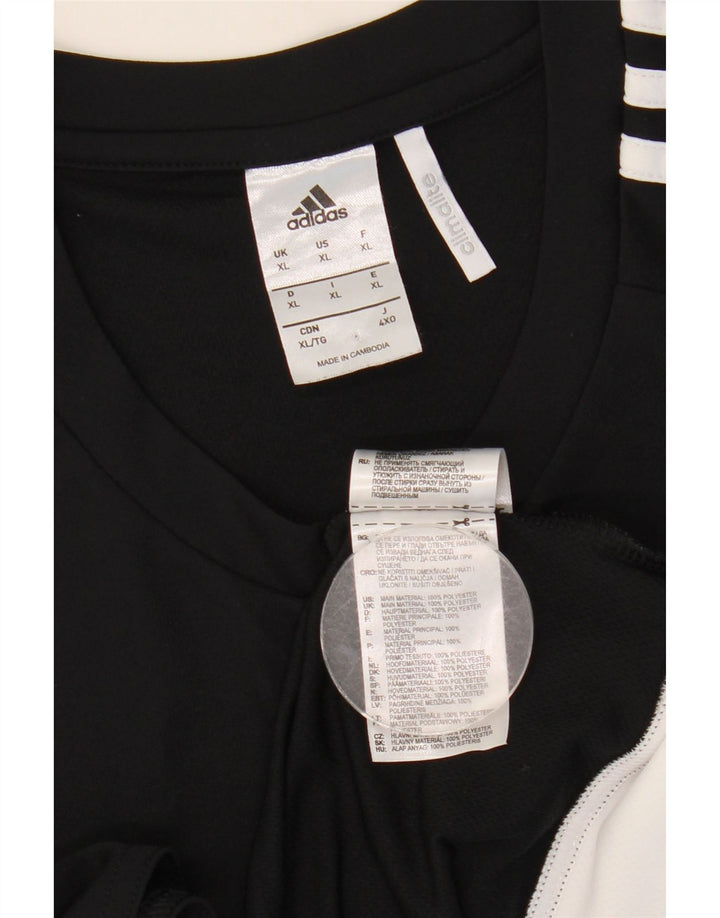 T-shirt Adidas Climalite da uomo Top XL poliestere color block nero