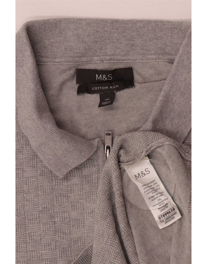 Maglione maglione collo alto da uomo Marks & Spencer 2XL cotone grigio