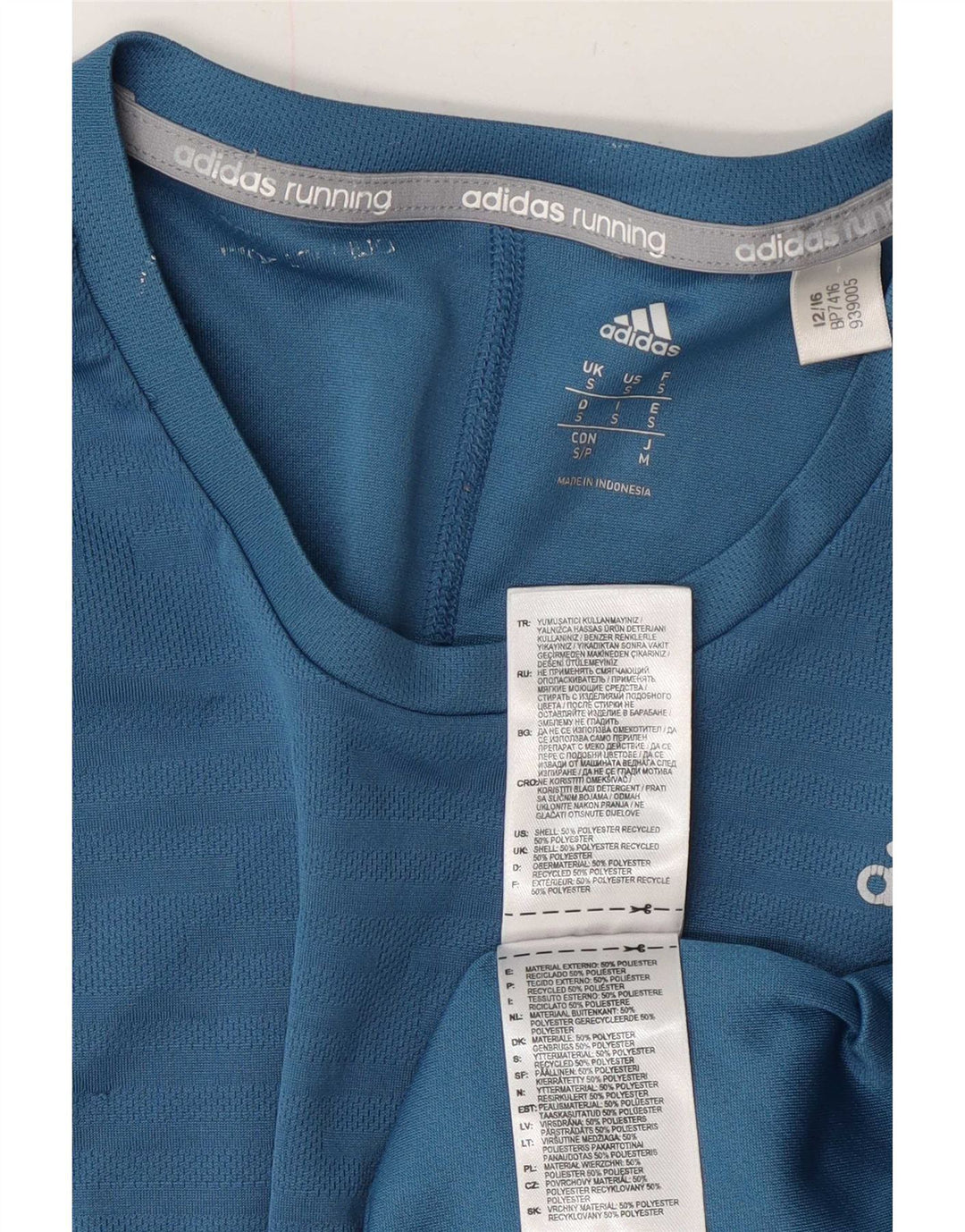T-shirt Adidas Climacool da uomo piccola in poliestere blu
